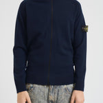 Cardigan uomo con zip blu 5100044 S00B4V0020 STONE ISLAND 