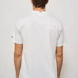 T-shirt uomo girocollo bianca con stampa SAVEFORCAR 01NEB MC2 SAINT BARTH 