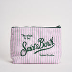 Pochette donna Aline in cotone a righe lilla ALINECOTTON 07612L MC2 SAINT BARTH 