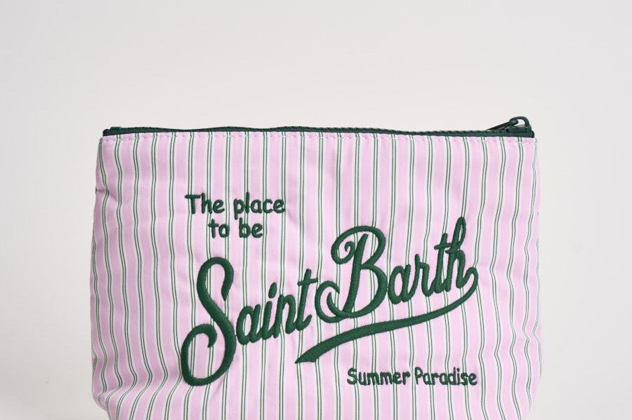 Pochette donna Aline in cotone a righe lilla ALINECOTTON 07612L MC2 SAINT BARTH 