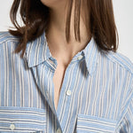 Camicia donna Nath azzurra a righe CH0131FF D1I04E30BU MARANT ETOILE 
