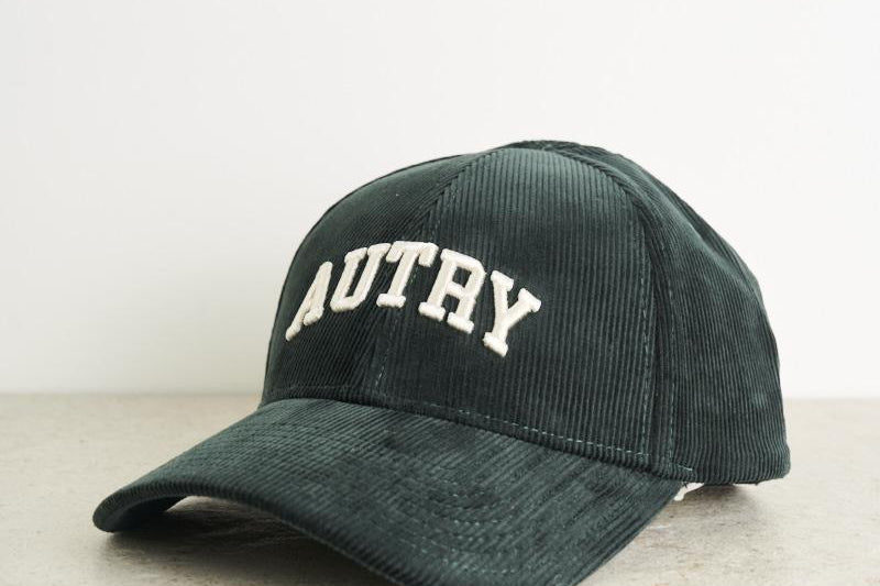 Cappello uomo baseball verde in velluto ACPU 55BJ AUTRY 