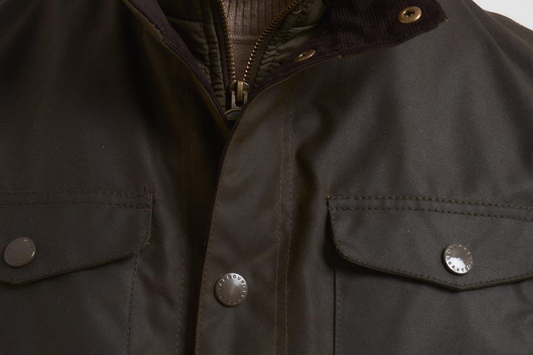 Gicca uomo in cotone cerato Ogston oliva MWX0700 OL51 BARBOUR 