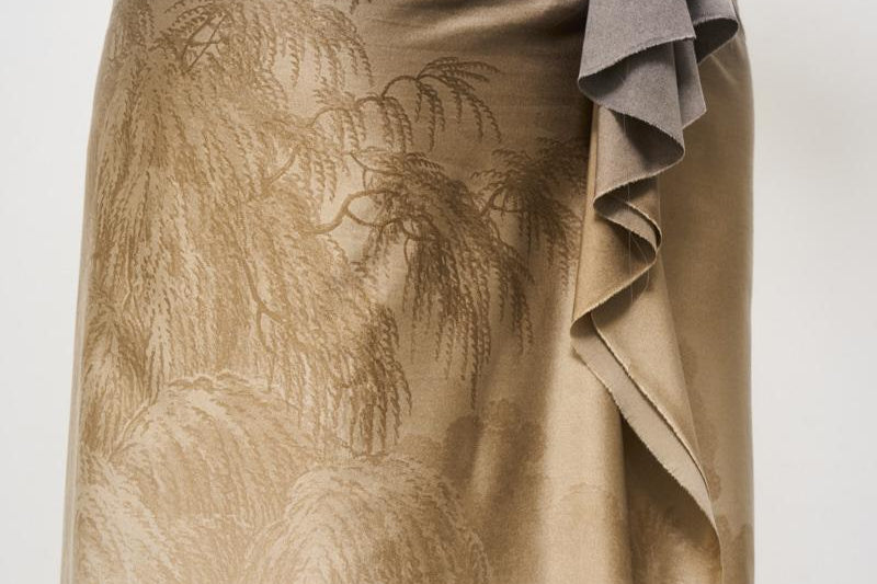 Gonna midi donna in seta Adastrgum beige 11827 514979 PIERRE-LOUIS MASCIA 