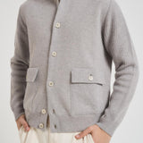 Giacca uomo in maglia grigio chiaro AALKTJT1 AA65015915BC LARDINI 