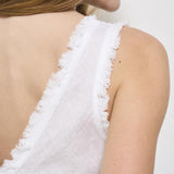 Top donna bianco in lino D311664 BEACH25002 P.a.r.o.s.h. 
