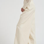Pantalone donna Lou a palazzo gessato panna 10863 MTL66 ANINE BING 