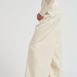 Pantalone donna Lou a palazzo gessato panna 10863 MTL66 ANINE BING 