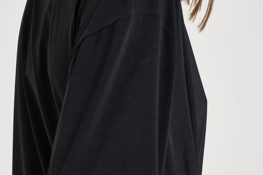 Abito donna corto nero con scollo profondo TM190107B BLACK THE ANDAMANE 