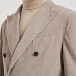 Giacca uomo doppiopetto in velluto grigio chiaro GL7251TL 387858P SANTANIELLO 