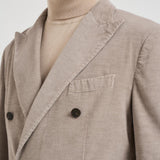 Giacca uomo doppiopetto in velluto grigio chiaro GL7251TL 387858P SANTANIELLO 