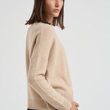 Maglione donna girocollo beige AMELIE 02ORGANIC KUJTEN 