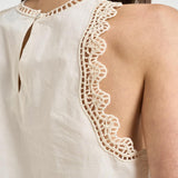 Top donna avorio con ricami 14600 0038 FORTE FORTE 