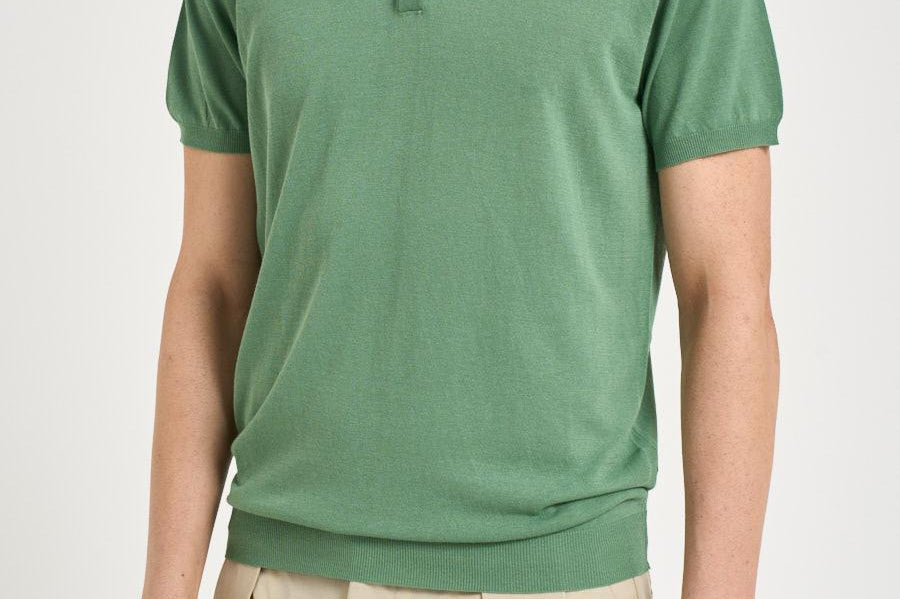 Polo uomo in maglia verde acqua M060526 1310 ACCADEMIE TESSILI 