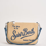 Pochette donna Parisienne Mini beige e blu PARISIENNEMINISTRAW 02778L MC2 SAINT BARTH 