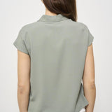 Blusa smanicata donna verde salvia 5S1003 L8045704 GLANSHIRT 