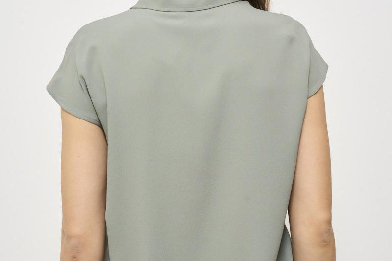 Blusa smanicata donna verde salvia 5S1003 L8045704 GLANSHIRT 