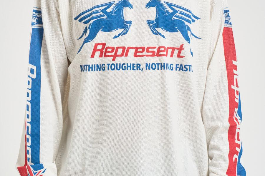 Maglia uomo con stampa bianca 100781 72FLATWHITE REPRESENT 