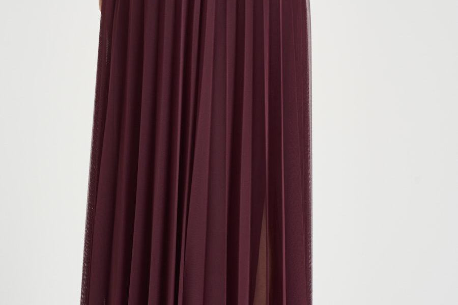 Gonna lunga donna lunga plissé bordeaux 14887 2503 FORTE FORTE 