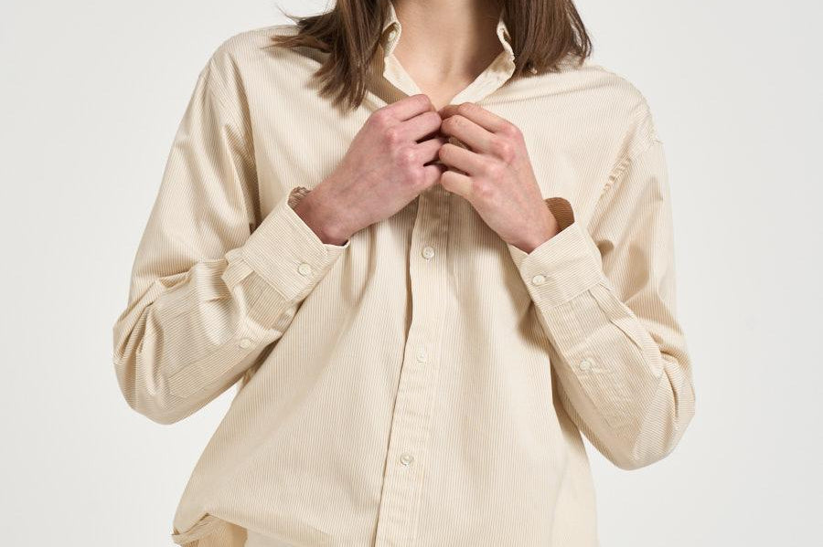 Camicia donna a righe giallo pastello 211910743 505 RALPH LAUREN 