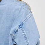 Camicia donna in denim con borchie KENZY BLUEVINTAGE IRO 