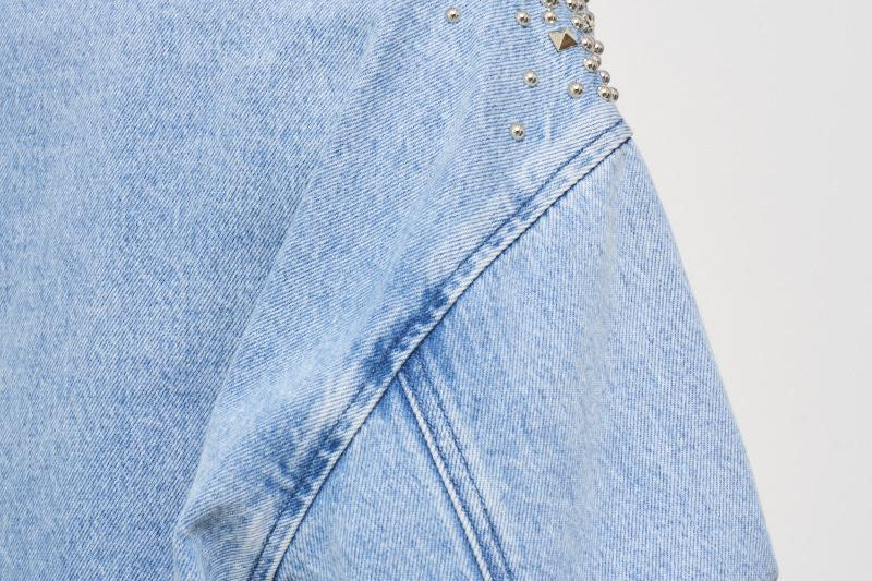 Camicia donna in denim con borchie KENZY BLUEVINTAGE IRO 