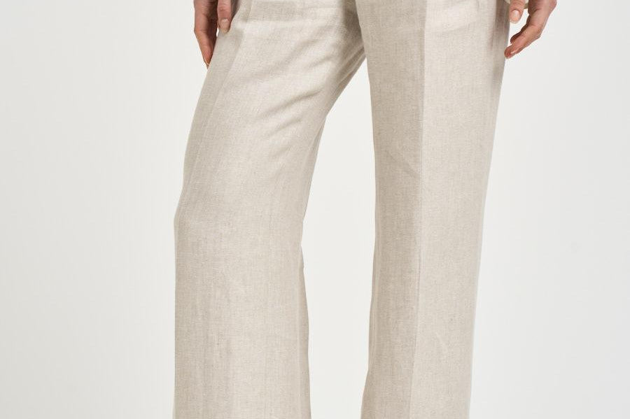 Pantalone donna con pinces panna SIMONA VT1502LT BEIGE BERWICH 