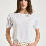 T-shirt donna Koldia girocollo in lino bianca TS0315FB A1N10EWHLG MARANT ETOILE 