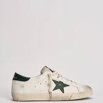 Sneakers uomo Super-star bianca e verde GMF00101 F00811310502 GOLDEN GOOSE 