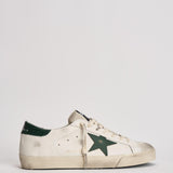 Sneakers uomo Super-star bianca e verde GMF00101 F00811310502 GOLDEN GOOSE 