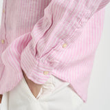 Camicia uomo in lino a righe rosa 710B15594 008 RALPH LAUREN 