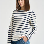 T-shirt donna Carmelita a righe blu Y6SJ08 RG109 SEMICOUTURE 