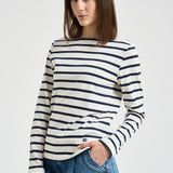 T-shirt donna Carmelita a righe blu Y6SJ08 RG109 SEMICOUTURE 