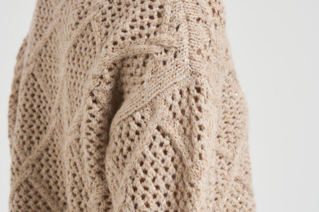 Maglia donna a rombi beige ELLADE 001 MAX MARA STUDIO 