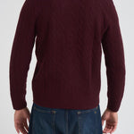 Maglia uomo a treccia bordeaux 710876762 011 RALPH LAUREN 