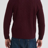 Maglia uomo a treccia bordeaux 710876762 011 RALPH LAUREN 