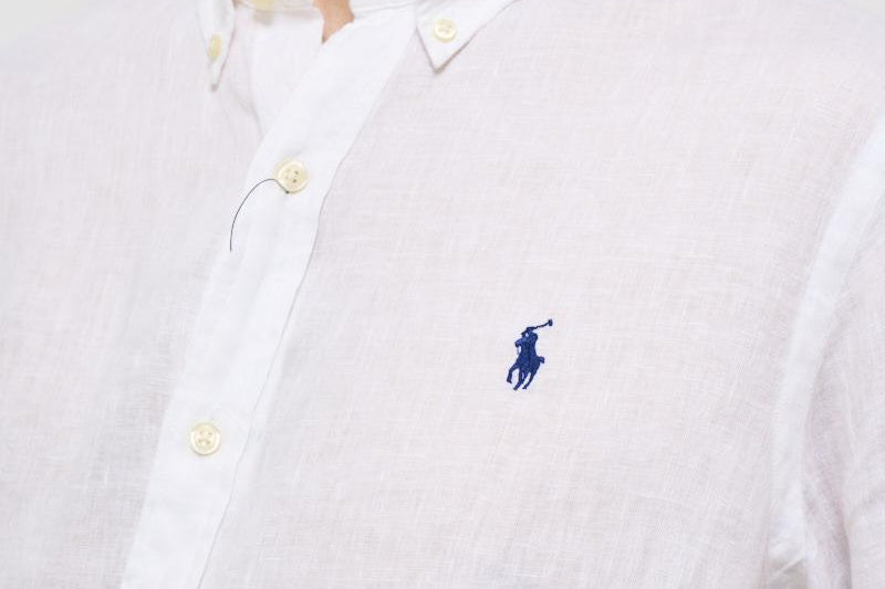 Camicia uomo in lino bianca 710966295 003 RALPH LAUREN 