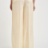 Pantalone donna in lino burro S6SN33 A41 SEMICOUTURE 