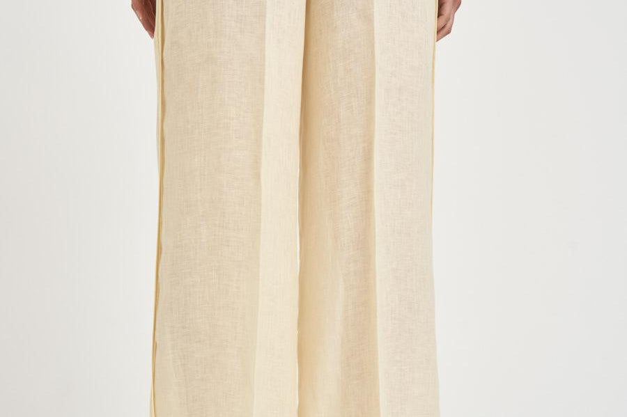 Pantalone donna in lino burro S6SN33 A41 SEMICOUTURE 