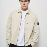 Camicia uomo panna con zip 1200032 S00WNV0195 STONE ISLAND 