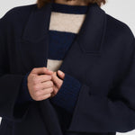 Cappotto donna doppiopetto blu notte JULIE NAVY BLUE ACCADEMIE TESSILI 