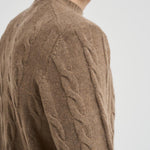 Maglia uomo girocollo a treccia tortora 25FCCM010439 114 ACCADEMIE TESSILI 