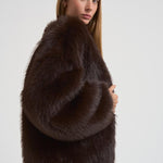 Eco Pelliccia donna over marrone scuro 9029 DARKCOFFEE SWORD 6.6.44 