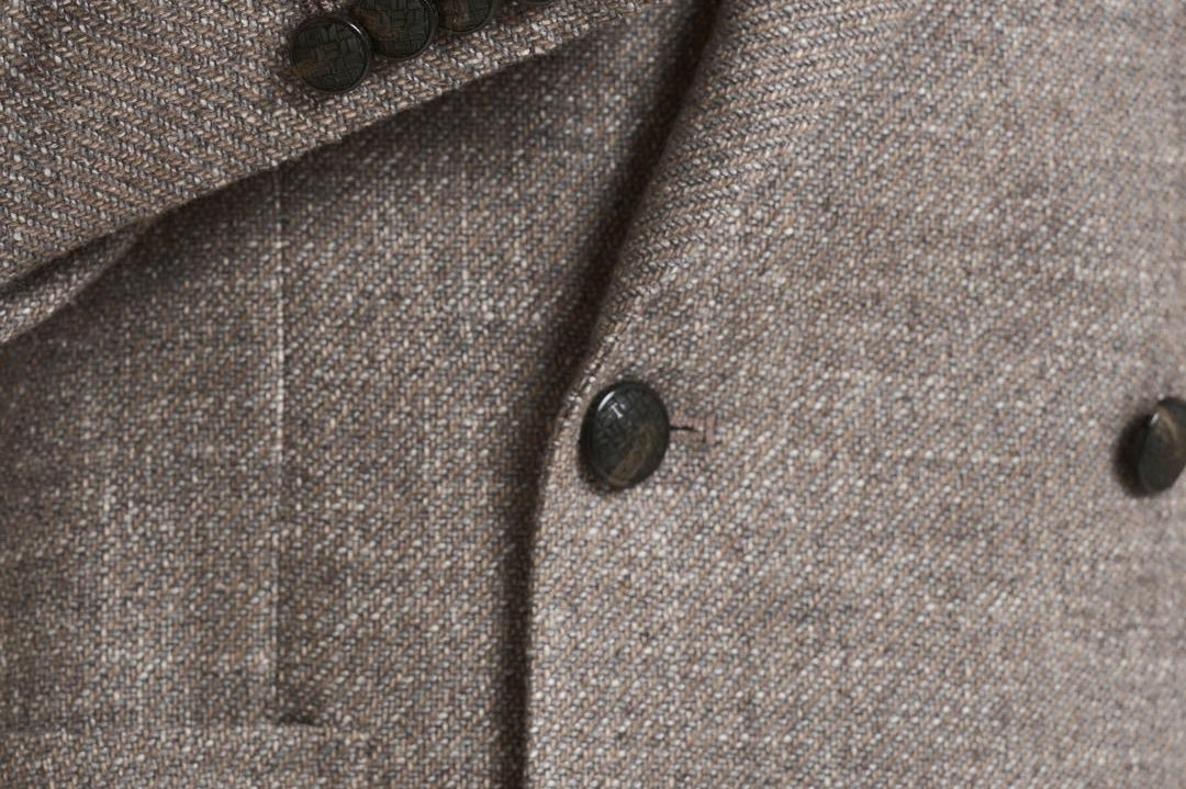 Giacca uomo doppiopetto in lana tortora 1SMC20K C90044T1250 TAGLIATORE 