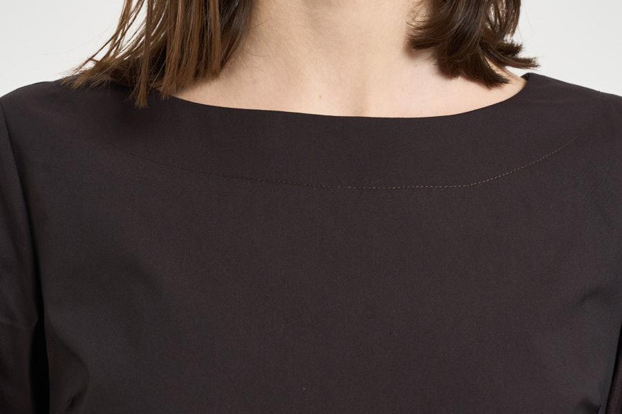 Blusa donna girocollo marrone F6SK06 W18 LIVIANA CONTI 