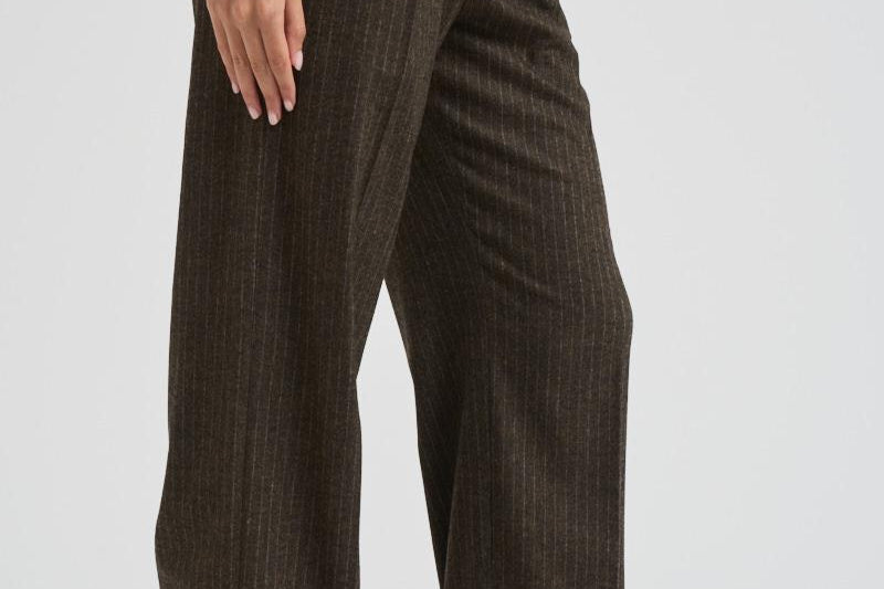 Pantalone donna Lisetta gessato marrone PA0569FA C3F01I50DZ ISABEL MARANT 