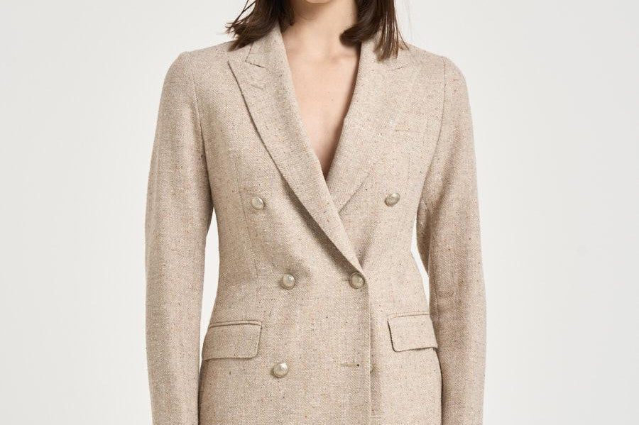 Giacca donna doppiopetto sabbia JPARIGI10BSV 610084ET924 TAGLIATORE 