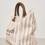 Borsa donna Vanity a righe beige VANITY 03753H MC2 SAINT BARTH 