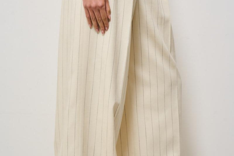 Pantalone donna Lou a palazzo gessato panna 10863 MTL66 ANINE BING 