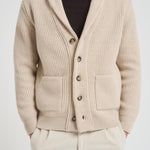 Cardigan uomo collo sciallato sabbia CS3MLT W5CP931 FILIPPO DE LAURENTIS 